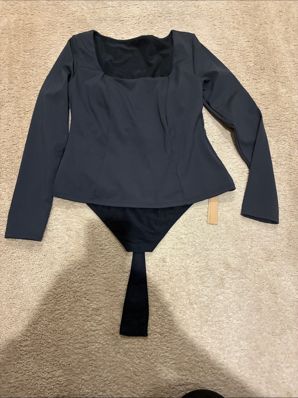 Shapellx top Square Neck Bodysuit - Black